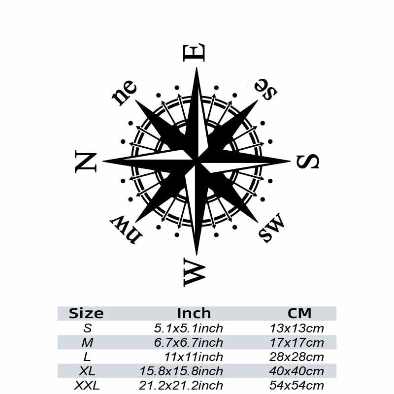 Compass Reflective Vinyl Car Sticker Decal for Vehicles Trucks Bumpers Windows L