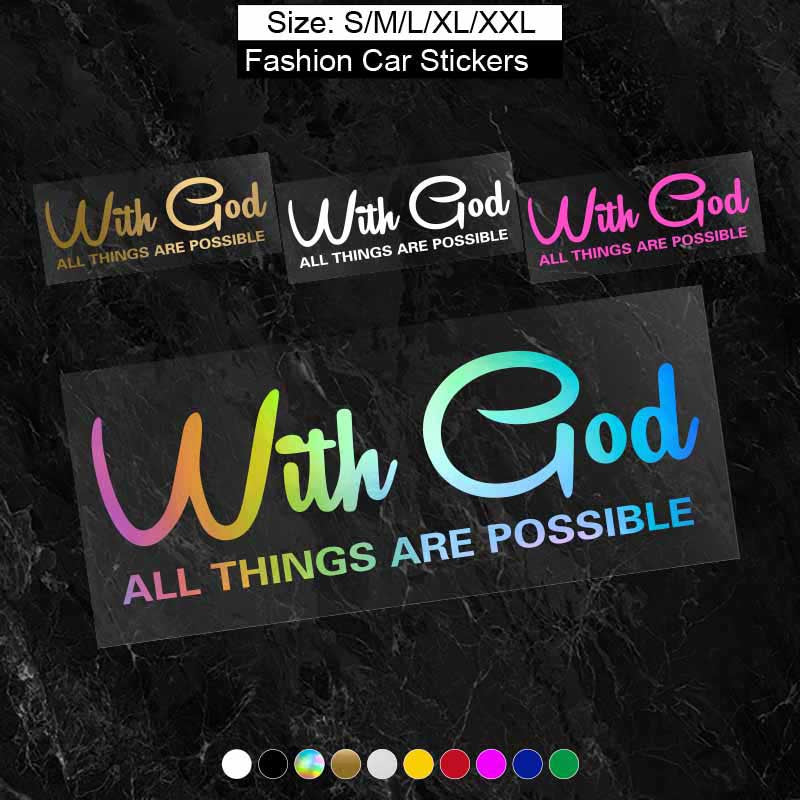 WITH GOD ALL THINGS ARE POSSIBLE Car Sticker Decal