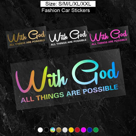 WITH GOD ALL THINGS ARE POSSIBLE Car Sticker Decal