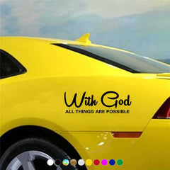 WITH GOD ALL THINGS ARE POSSIBLE Car Sticker Decal