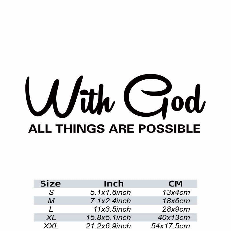 WITH GOD ALL THINGS ARE POSSIBLE Car Sticker Decal