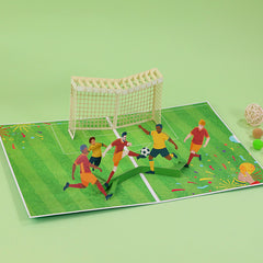 3D Pop Up Paper Carving Birthday Card Football Match Celebration Card