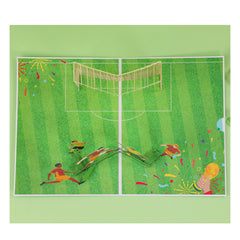 3D Pop Up Paper Carving Birthday Card Football Match Celebration Card