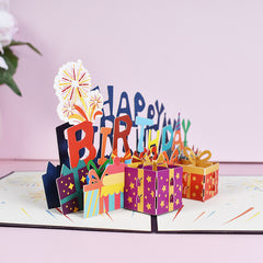 3D Pop Up Happy Birthday Greeting Card Paper Carving