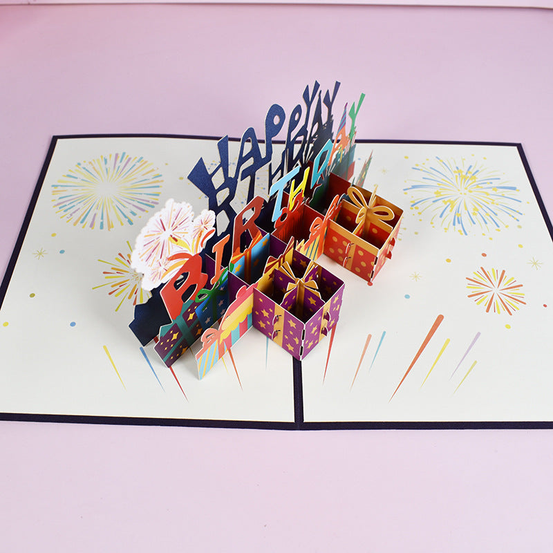 3D Pop Up Happy Birthday Greeting Card Paper Carving