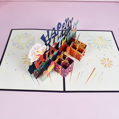 3D Pop Up Happy Birthday Greeting Card Paper Carving