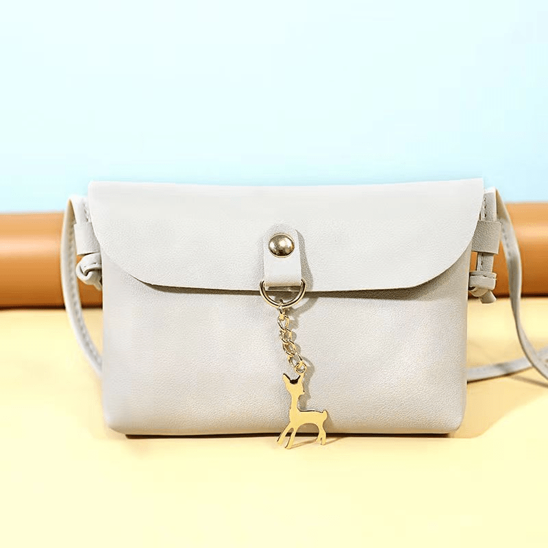 Deer Decor Crossbody Purse Small Shoulder Bag with Buckle