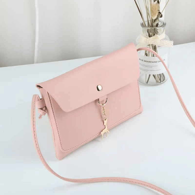 Deer Decor Crossbody Purse Small Shoulder Bag with Buckle