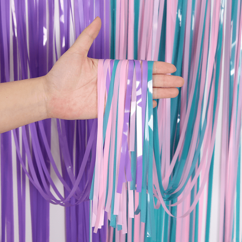 6ft High Macaroon Rain Curtain Birthday Decoration