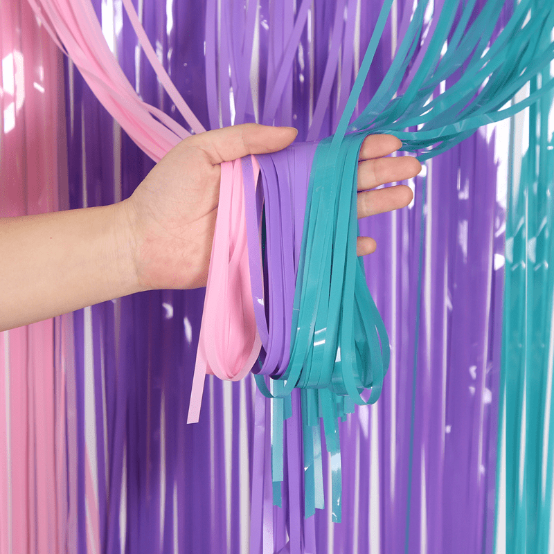 6ft High Macaroon Rain Curtain Birthday Decoration