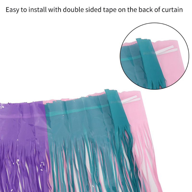 6ft High Macaroon Rain Curtain Birthday Decoration