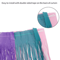 6ft High Macaroon Rain Curtain Birthday Decoration
