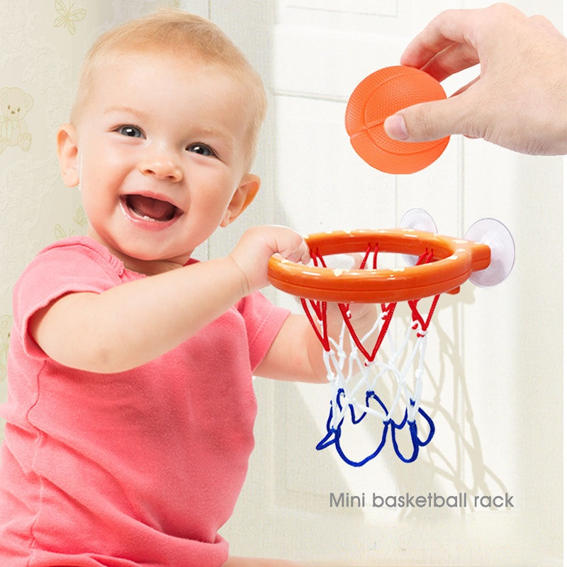 Baby Shower Bath Toy Set Basketball Hoop & Balls Boys Summer Playset