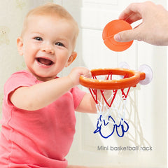 Baby Shower Bath Toy Set Basketball Hoop & Balls Boys Summer Playset