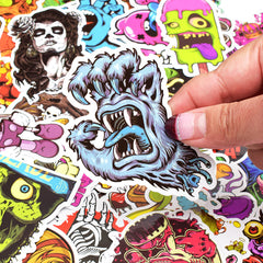 50pcs Skeleton Stickers for Laptops, Skateboards - Cool Decal Pack
