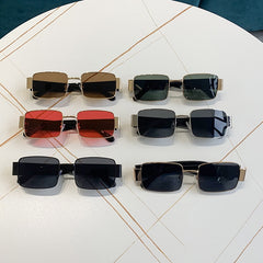 Rectangle Sunglasses Gradient Metal Vintage Eyewear For Women