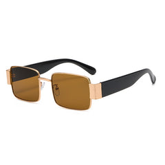 Rectangle Sunglasses Gradient Metal Vintage Eyewear For Women