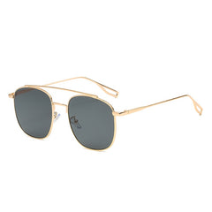 Double Bridge Square Aviator Sunglasses Metal Gradient Golf Driving Eyewear