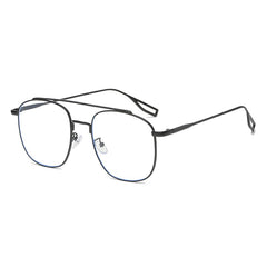 Double Bridge Square Aviator Sunglasses Metal Gradient Golf Driving Eyewear