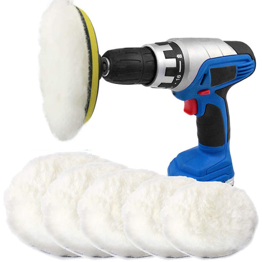 Wool Polishing Discs Set for Car Waxing & Buffing - 5 Sizes