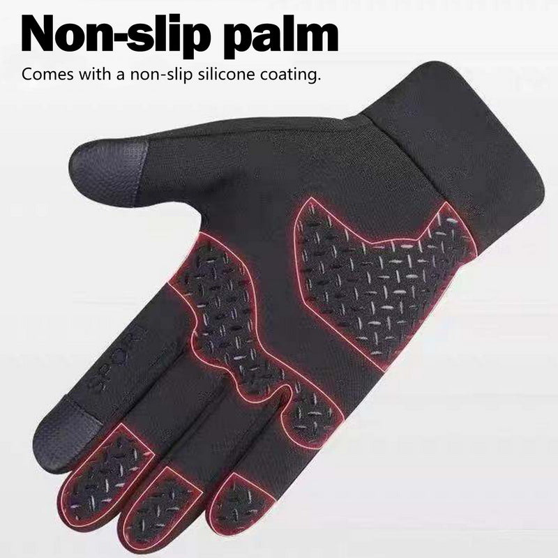 Men's Waterproof Cycling Gloves Plush Touch Screen Anti Skid