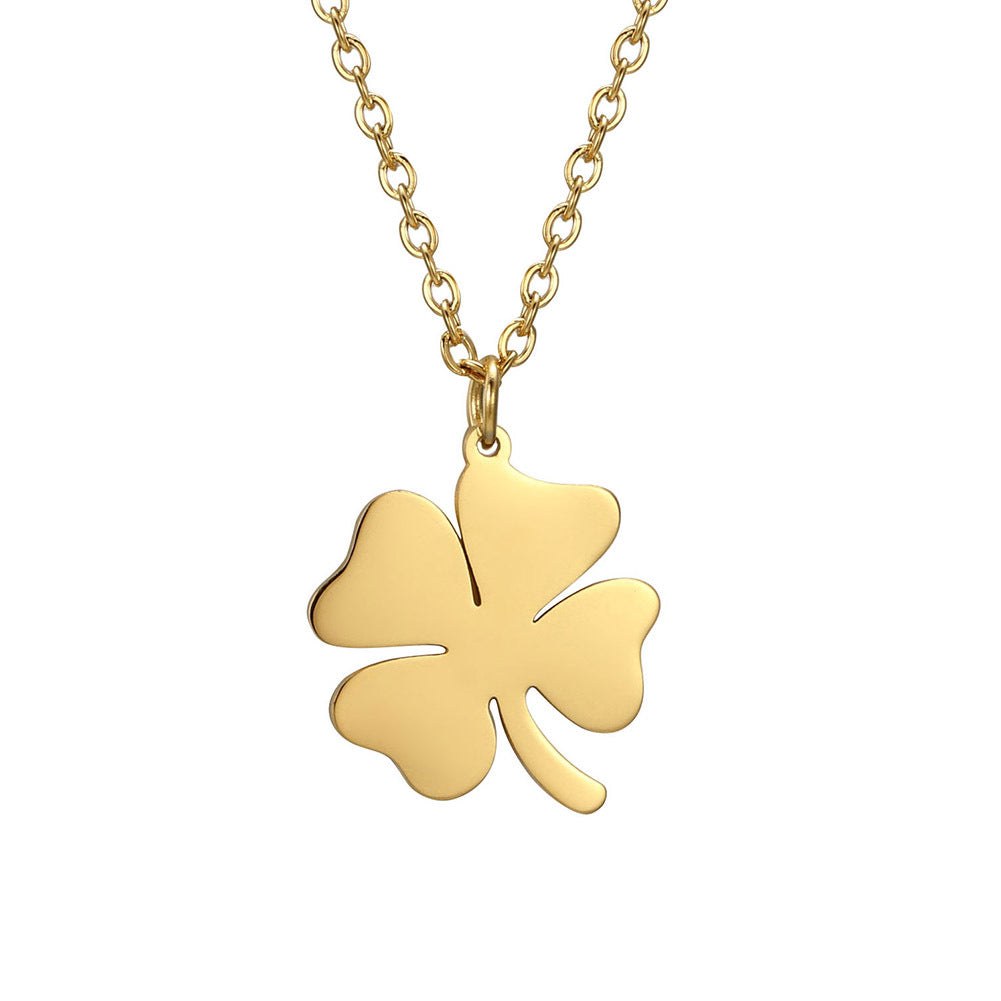 Four Leaf Clover Necklace Lucky Stainless Steel Necklaces For Women Men