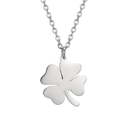 Four Leaf Clover Necklace Lucky Stainless Steel Necklaces For Women Men