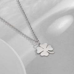 Four Leaf Clover Necklace Lucky Stainless Steel Necklaces For Women Men
