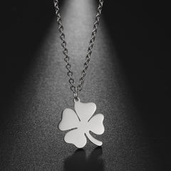Four Leaf Clover Necklace Lucky Stainless Steel Necklaces For Women Men