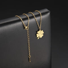 Four Leaf Clover Necklace Lucky Stainless Steel Necklaces For Women Men