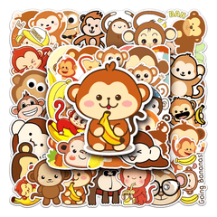 50pcs Monkeys Waterproof Doodle Stickers for Laptop Water Bottle Scrapbooki