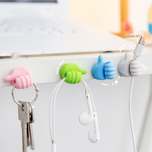 10pcs Self Adhesive Wall Hooks for Home Decor & Cable Organizer