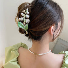 Bell Orchid Hair Claw Clip Flowers Hairpin For Women Girls