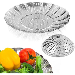 Stainless Steel Vegetable Steamer Basket Fits Various Pot Sizes 6-10.5 Inches