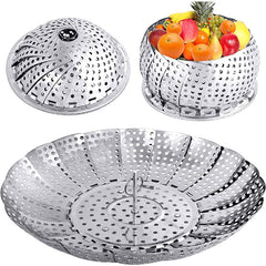 Stainless Steel Vegetable Steamer Basket Fits Various Pot Sizes 6-10.5 Inches