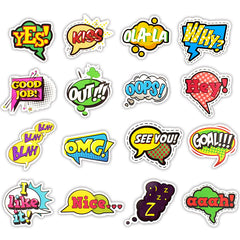 50 PCS Pop Style Text Stickers for Scrapbook Laptop Skateboard