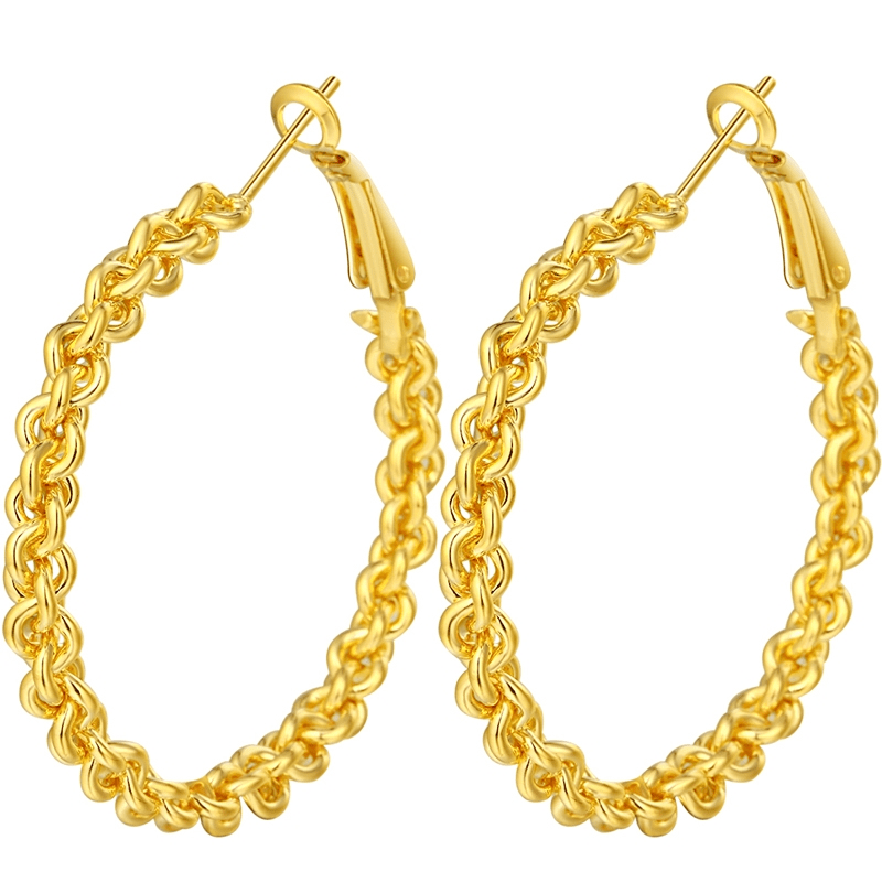 Twisted Hoop Earrings For Women Girls 1Pair