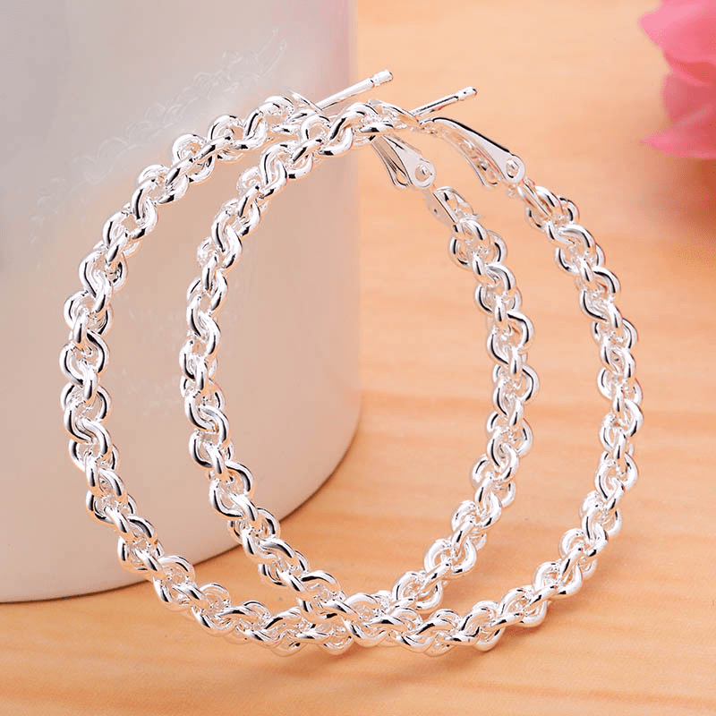 Twisted Hoop Earrings For Women Girls 1Pair