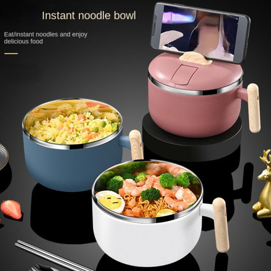 304 Stainless Steel Instant Noodle Bowl Large Capacity with Lid