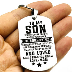 Family Keychain from Dad Mom Pendant Stainless Steel Bag Keyring