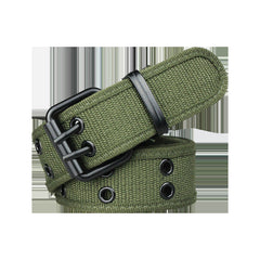 Canvas Belt Hole Square Buckle Punch Pants Belt Punk Eyelet Belt
