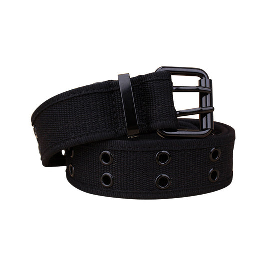 Canvas Belt Hole Square Buckle Punch Pants Belt Punk Eyelet Belt