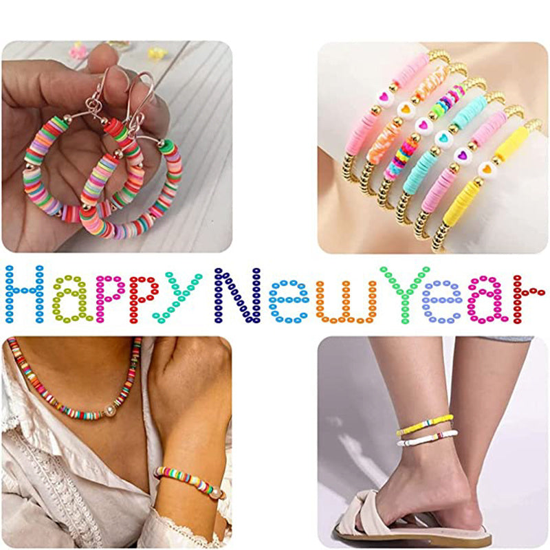 330pcs 6mm Mixed Polymer Clay Beads Bulk String Spacer Beads DIY Jewelry Making