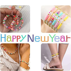 330pcs 6mm Mixed Polymer Clay Beads Bulk String Spacer Beads DIY Jewelry Making