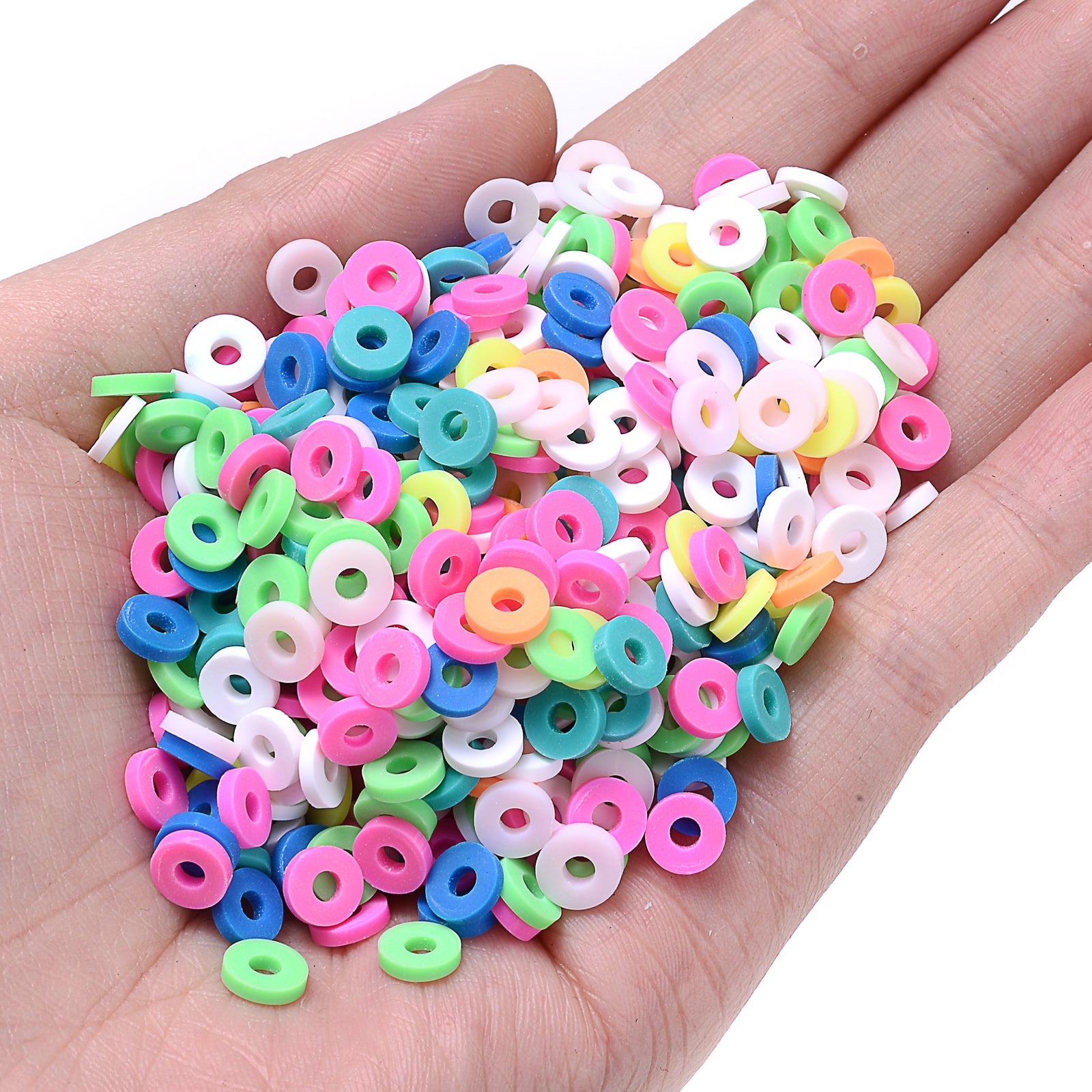 330pcs 6mm Mixed Polymer Clay Beads Bulk String Spacer Beads DIY Jewelry Making