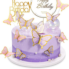 11pcs Butterfly Cupcake Toppers for Birthday Parties and Cakes