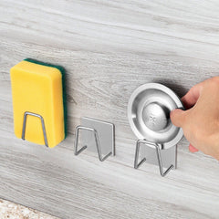 Stainless Steel Sink Sponges Holder Self Adhesive Drain Drying Rack