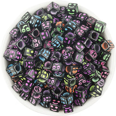 Colorful Expression Square Beads for Children's Bracelet DIY Jewelry