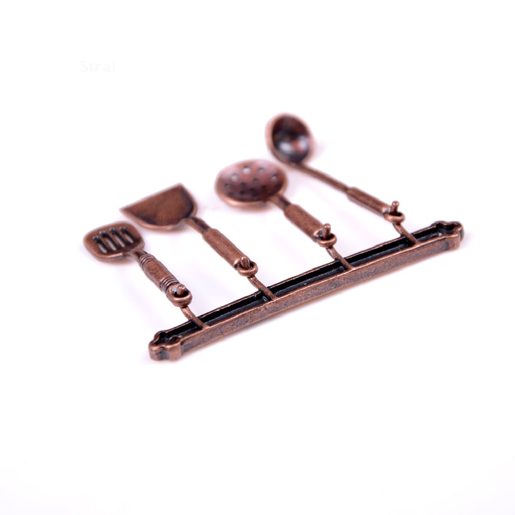 5pcs 1:12 Doll House Metal Kitchenware Cook Set