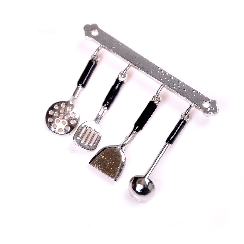 5pcs 1:12 Doll House Metal Kitchenware Cook Set